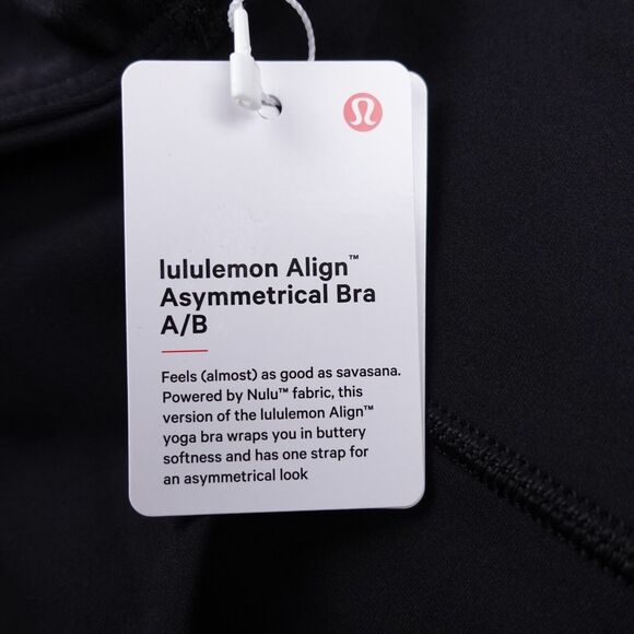 New Lululemon Size 8 Align Asymmetrical Bra A/B Light Support BLK Black $58 - Picture 4 of 8